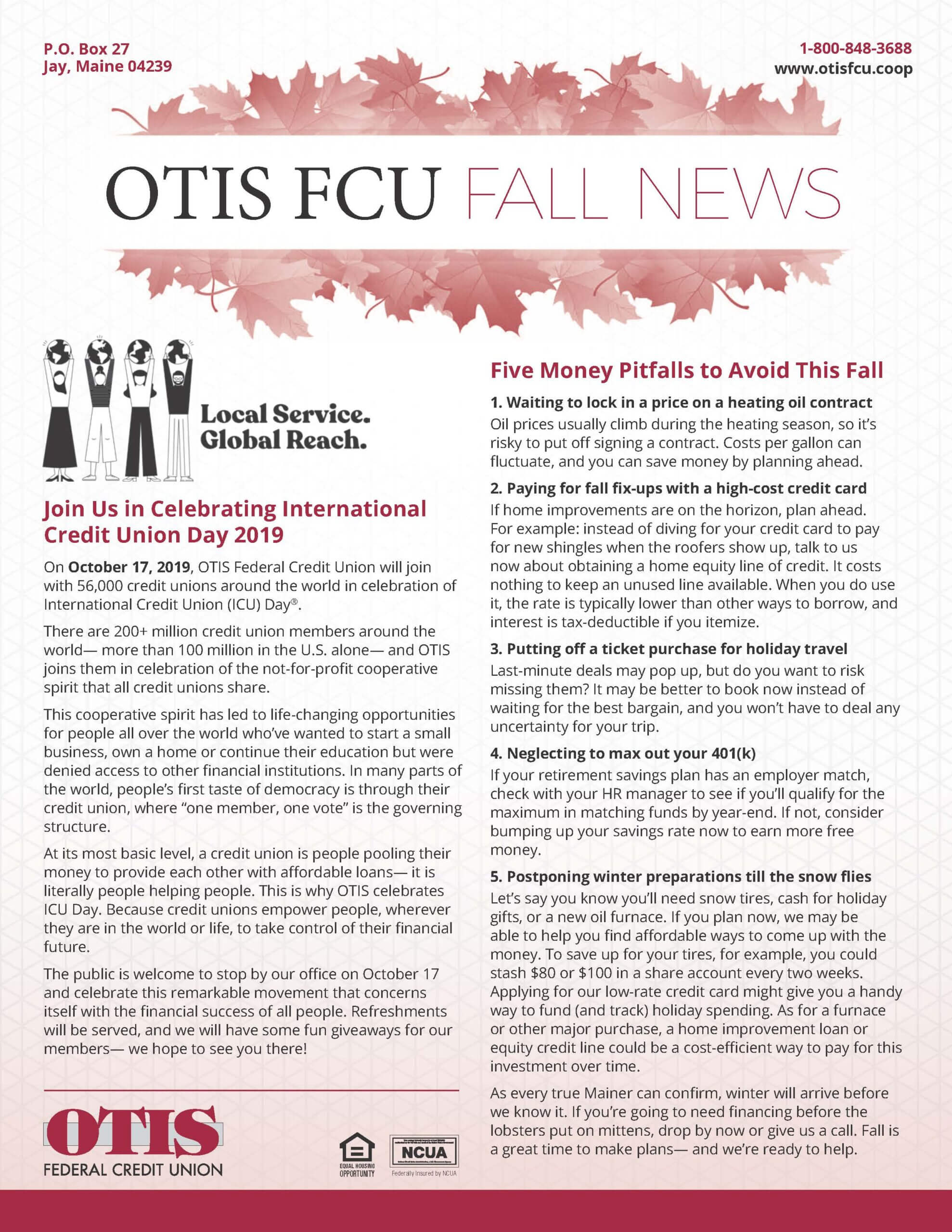 OTIS Fall 2019 Newlsetter