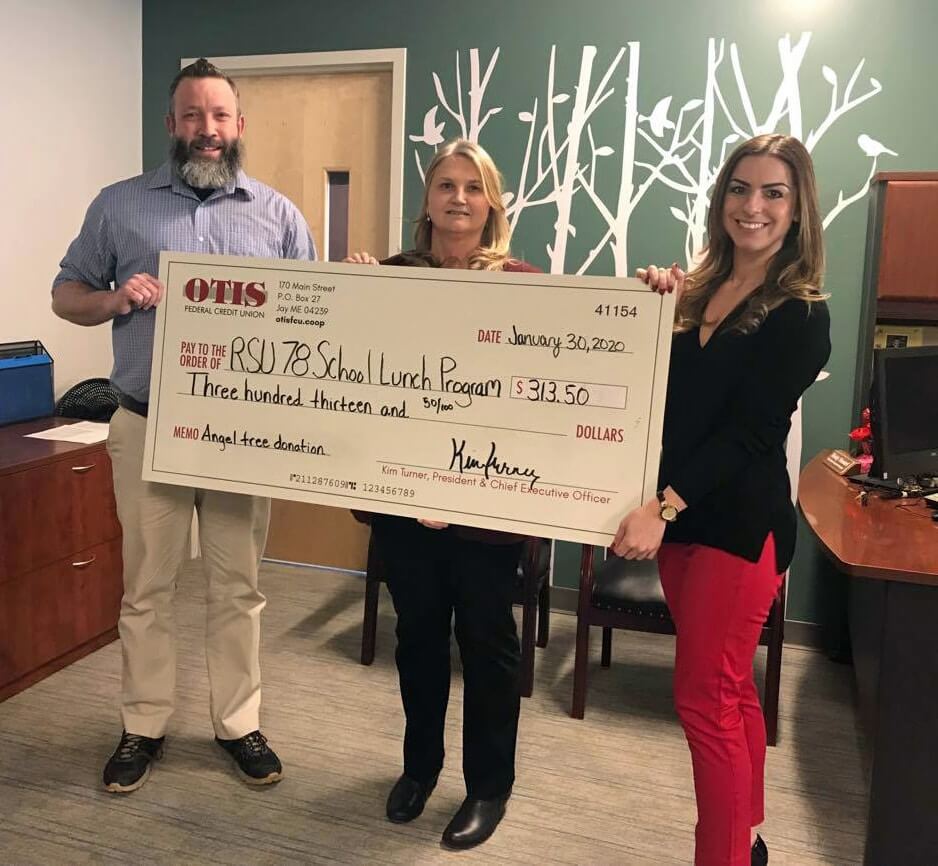 Today, Sarah and Ben, our Compliance Officer/Training Specialist, made the drive up to Rangeley Lakes Regional School to present a donation of $313.50.