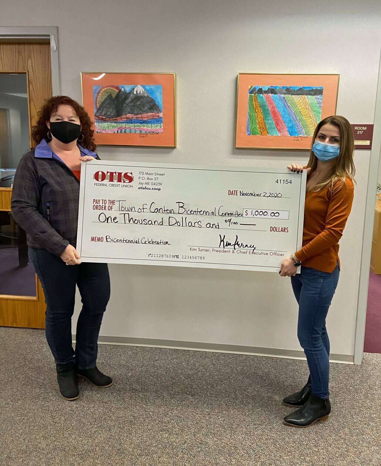 OTIS Federal Credit Union Contributes 1,000 to Canton Bicentennial