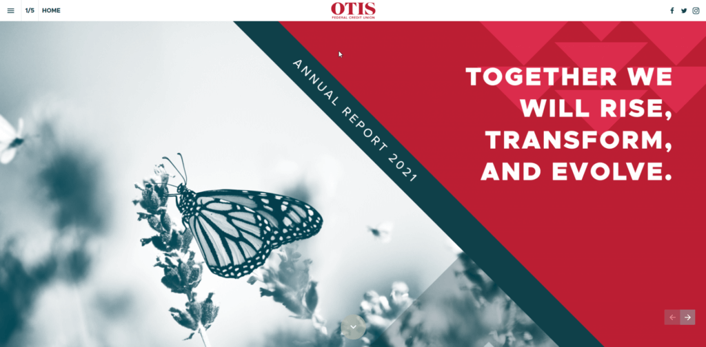 OTIS digital annual report 2021 cover