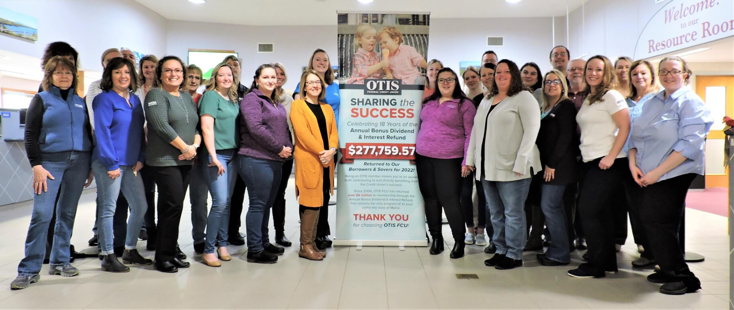 OTIS Federal Credit Union Returns 277,759.57 to Members with Bonus